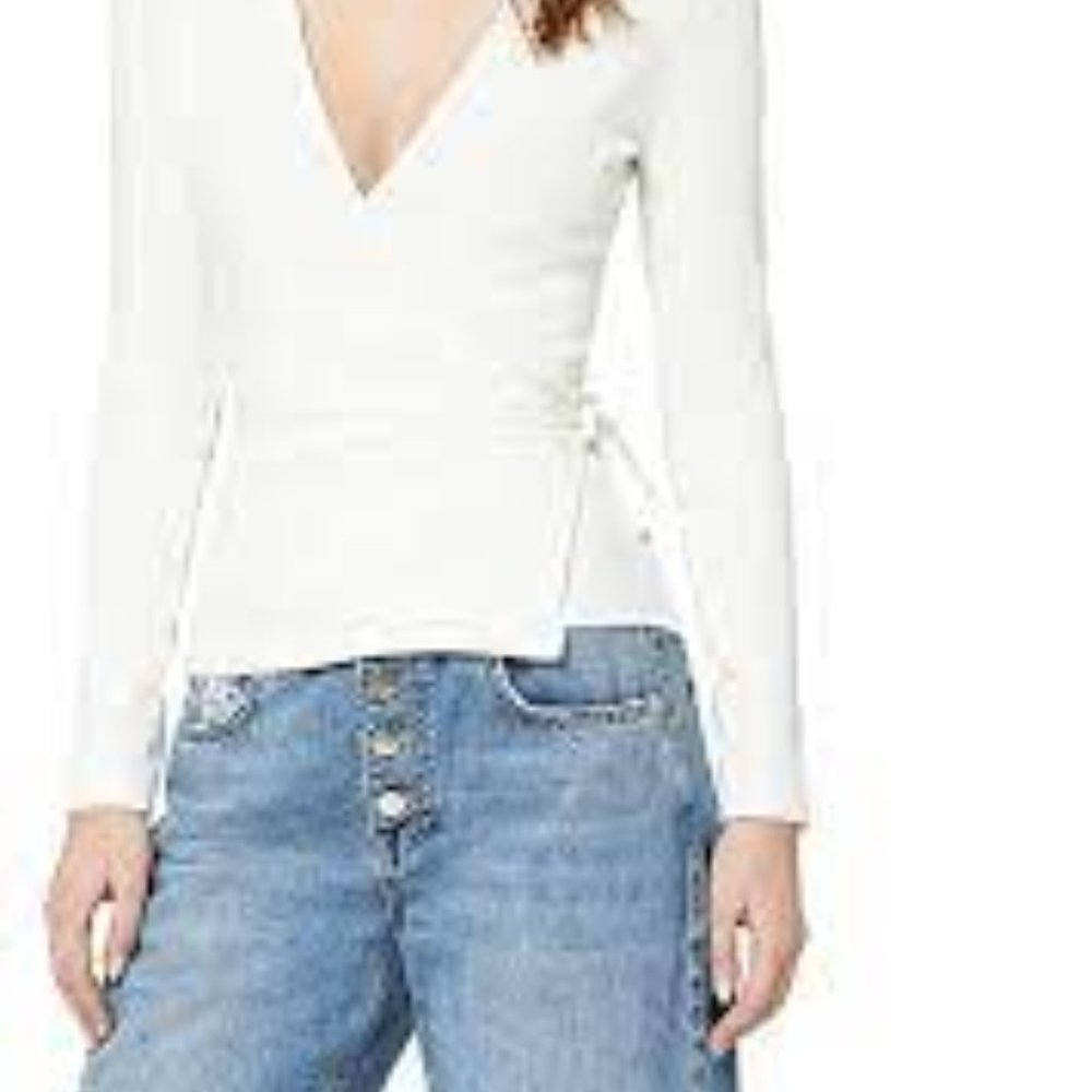 find. Women's Long Sleeve V-Neck Wrap T-Shirt